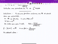 Exercice 1 de calcul de primitive