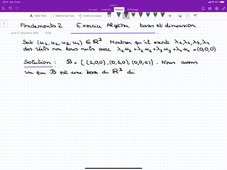 F2 Exercice Espace Vectoriel famille libre et dimension  (triplets de réels)