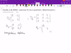 Feuille 2 de MM2 : Correction exercice 9 (2 déterminants)