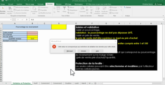 Validation cellule - Excel