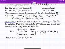 Fondements 2 / Cours I et II / Espaces Vectoriels :  coordonnées et changement de base