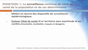 Les fonctions essentielles en Santé Publique