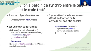 Spring et tests - explication de l'exemple - scenario fonctionnel interne au service