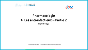 20261005 PHARMACO 4 Anti infectieux Partie 2 Capsule 1 sur 3