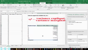 Calcul d'un rapport de corrélation avec Microsoft Excel 2016