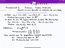 F2 Exercice Espaces Vectoriels  Critére pour être une base