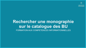 C4. Rechercher une monographie sur le catalogue des BU
