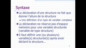 M112 Cours Séance 9 Les Structures de données