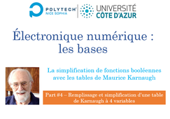 Karnaugh - table de 4 variables : remplissage et simplification