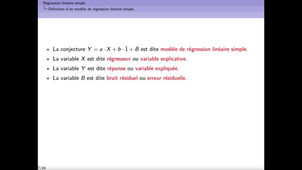 1- Définition d’un modèle de régression linéaire simple.