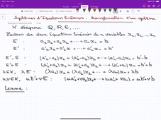 Systèmes d'Equations Linéaires :  Transformation