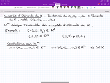 Systèmes d'Equations Linéaires :  n-uplets