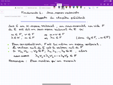 Sous-Espaces Vectoriels  : Rappels