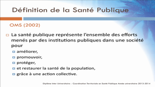 Définition et transition épidémiologique en Santé Publique