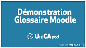 Démonstration de l'activité glossaire dans Moodle