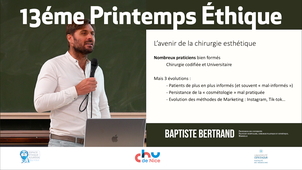 13ème Printemps Éthique-Pr Baptiste Bertrand