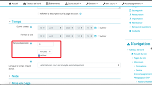 Créer et paramétrer son test sur Moodle