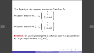 Fonctions de deux variables : Plan tangent, approximation affine