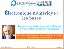 Karnaugh - table de 3 variables : remplissage et simplification