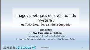 Conférence Image et révélation dans les Théorèmes de La Ceppède