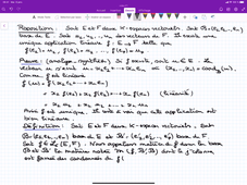 Applications linéaires et Matrices