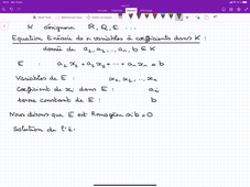 Systèmes  d'Equations linéaires  : Définitions I