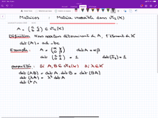 Matrices : Matrices inversibles de taille  2